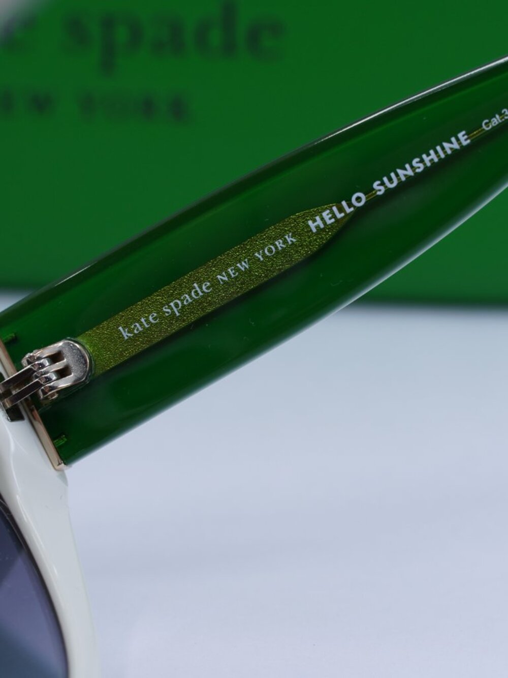 Kate Spade PAISLEIGH/S 0VK6 9O Cat Eye Sunglasses - White/Green\Dark Grey - Picture 8 of 10